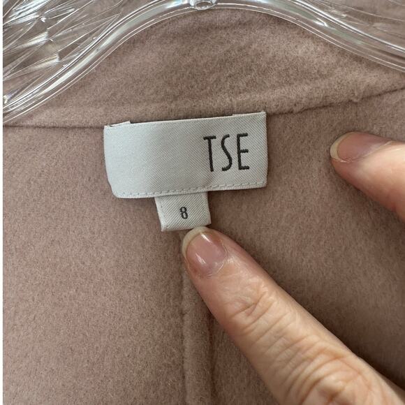 TSE 100% Cashmere Pale Pink Button Front Notch Collar Pockets 8 - Picture 8 of 14